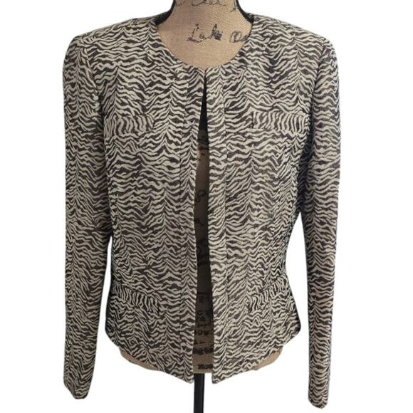 Dana Buchman Jackets & Blazers - DANA BUCHMAN‎ Zebra Brocade Cropped Jacket Blazer Size 12 New